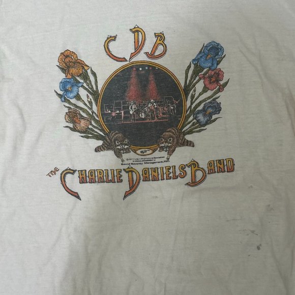 Rare VTG 1977 Charlie Daniels Band Ringer Tee – Willie Nelson - Canyon TX - L - Picture 2 of 9